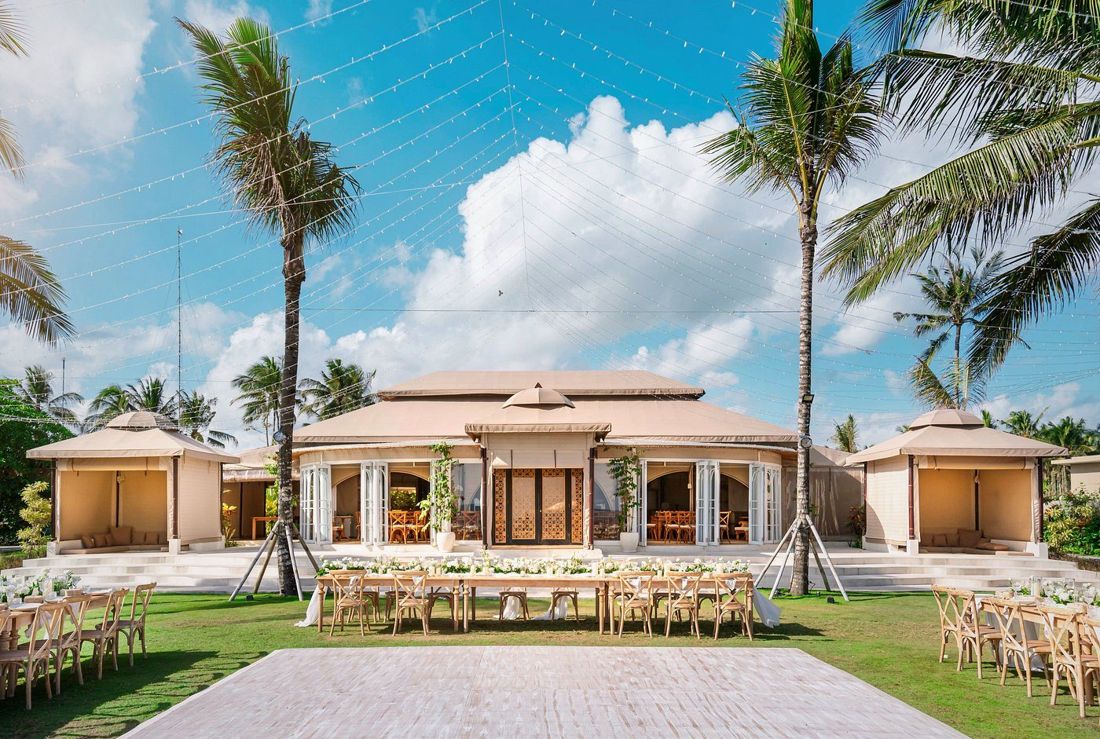 The event lawn and main pavilion by day