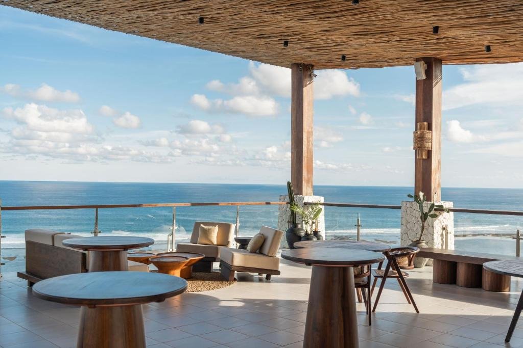 Clifftop bar terrace looking out to sea